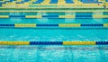 Turquoise swimming pool lanes, a symbol of sport Royalty Free Stock Photo