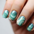 Turquoise Swirl Mani: Abstract Art Inspired Nail Polish