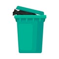 Turquoise tank for garbage. Vector illustration on white background.