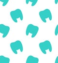 Turquoise teeth seamless pattern on white background for International Dentist Day Royalty Free Stock Photo