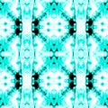 Turquoise Tie Dye Pattern. Peruvian Ikat. Ink