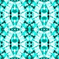 Turquoise Tie Dye Shibori. Peruvian Ikat. Ink