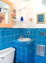 Turquoise tile work in a bathroom Royalty Free Stock Photo