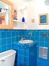 Turquoise tile work in a bathroom Royalty Free Stock Photo