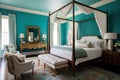 Turquoise Tranquility: Stylish Bedroom Retreat