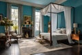 Turquoise Tranquility: Stylish Bedroom Retreat