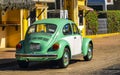 Turquoise tuned old classic vintage car cars Puerto Escondido Mexico Royalty Free Stock Photo