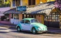 Turquoise tuned old classic vintage car cars Puerto Escondido Mexico Royalty Free Stock Photo