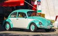 Turquoise tuned old classic vintage car cars Puerto Escondido Mexico Royalty Free Stock Photo