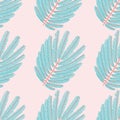 Turquoise Twice-Pinnated Leaves Vector Repeat Pattern