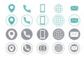 Vector business card contact information icons