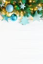 Turquoise Vertical Christmas Banner, Copy Space, Bokeh