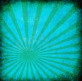 Turquoise vintage grunge background with sun rays Royalty Free Stock Photo