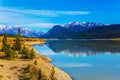 Turquoise water of the Abraham lake Royalty Free Stock Photo