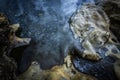 Turquoise water flowing among rocks at fairy pools on Isle of Skye, Scotland,UK Royalty Free Stock Photo