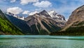 The turquoise water of Kinney Lake in Robson Provincial Park Royalty Free Stock Photo