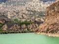 Turquoise water of a mountain river. The Avarsky koysu with its fantastic reservoir. Dagestan Royalty Free Stock Photo