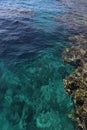 Turquoise water and multi-colored corals of the Red Sea Royalty Free Stock Photo