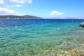Turquoise water near beach on Mediterranean turkish resort Royalty Free Stock Photo