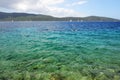 Turquoise water near beach on Mediterranean turkish resort Royalty Free Stock Photo