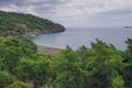 Turquoise water near beach on Turkish resort, Chirali, Turkey Royalty Free Stock Photo