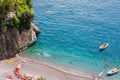 Turquoise waters of Arienzo beach, near Positano, Amalfi Coast, Italy Royalty Free Stock Photo