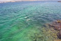 The turquoise waters at the city and seaport Chanakkale - Turkey