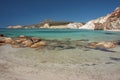 Turquoise waters of Firiplaka beach at Milos island in Greece Royalty Free Stock Photo