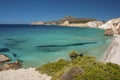 Turquoise waters of Firiplaka beach at Milos island in Greece Royalty Free Stock Photo
