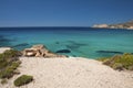 Turquoise waters of Firiplaka beach at Milos island in Greece Royalty Free Stock Photo