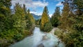 The Turquoise Waters of Fitzsimmons Creek at the Village of Whistler