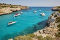 Turquoise waters in Mallorca. Pilota cove. Mediterranean coastline. Balearic islands