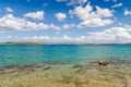 Turquoise waters of Monastiri bay on Paros island.