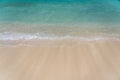 Turquoise waves washing up on a white sand beach