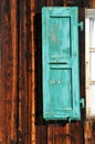 Turquoise window shutter