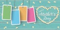 Turquoise Wood Daisy Price Stickers Heart Mothers Day Header