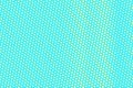 Turquoise yellow dotted halftone. Vertical sparse dotted gradient.