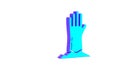 Turquoise Zombie hand icon isolated on white background. Arm monster dead. Happy Halloween party. Minimalism concept. 3d