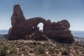 Turret arch and desert brush, Arches National Park Moab Utah Royalty Free Stock Photo