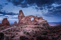 Turret Arch early in the morning in the Arches National Park