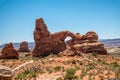 Turret Arch Red Rock Arch With A Side Tower, Arches National Park, Utah, USA Royalty Free Stock Photo