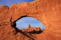Turret Arch seen from North Window Arch, Arches National Park, U Royalty Free Stock Photo