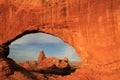 Turret Arch seen from North Window Arch, Arches National Park, U Royalty Free Stock Photo