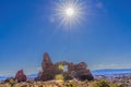 Turret Arch Sun Windows Section Arches National Park Moab Utah Royalty Free Stock Photo