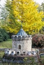 Turret in Bojnice, Slovakia, autumn park, seasonal colorful park Royalty Free Stock Photo