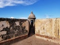 Turret at Castillo San Cristobal in San Juan, Puerto Rico. Historic Fort San Felipe Del Morro. Royalty Free Stock Photo