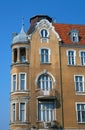 Turret and facade Art Nouveau building Royalty Free Stock Photo