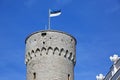 Turret of the Parliament of Estonia building on Toompea hill in the central part of the old town,Tallinn, Estonia. Royalty Free Stock Photo