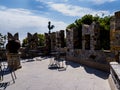 Turret top cafe in the Castello d`Albertis, a historical residence in Genoa