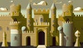 Turreted Palace Cartoon Style aI generated Royalty Free Stock Photo